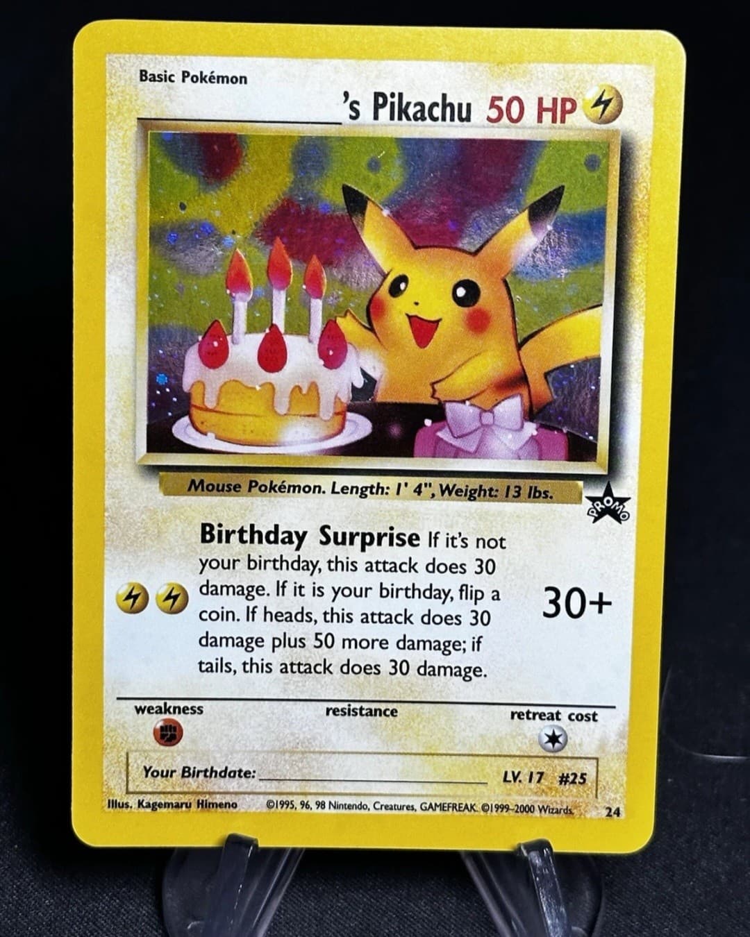 2000 POKEMON PROMO BLACK STAR #24 BIRTHDAY...