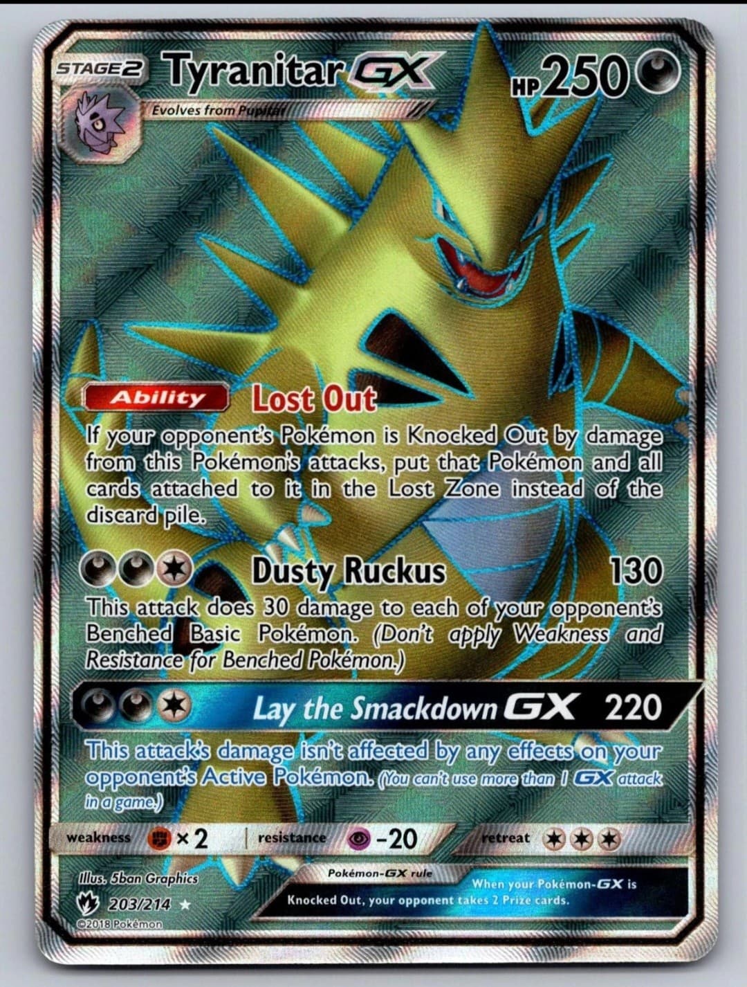 Tyranitar GX 203/214 Ultra Rare Lost Thunder...