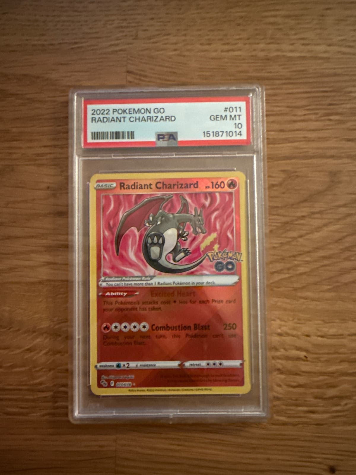 2022 Pokemon GO Radiant Charizard 011 PSA 10