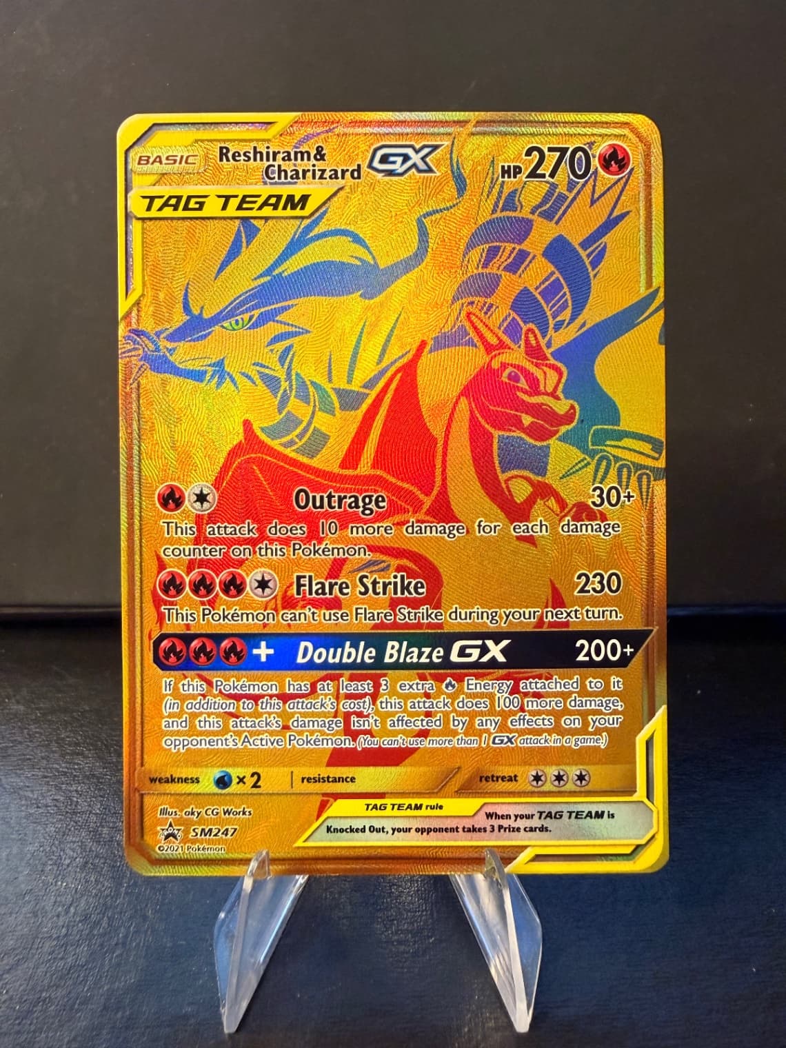 SM Black Star Promos Reshiram & Charizard GX SM247