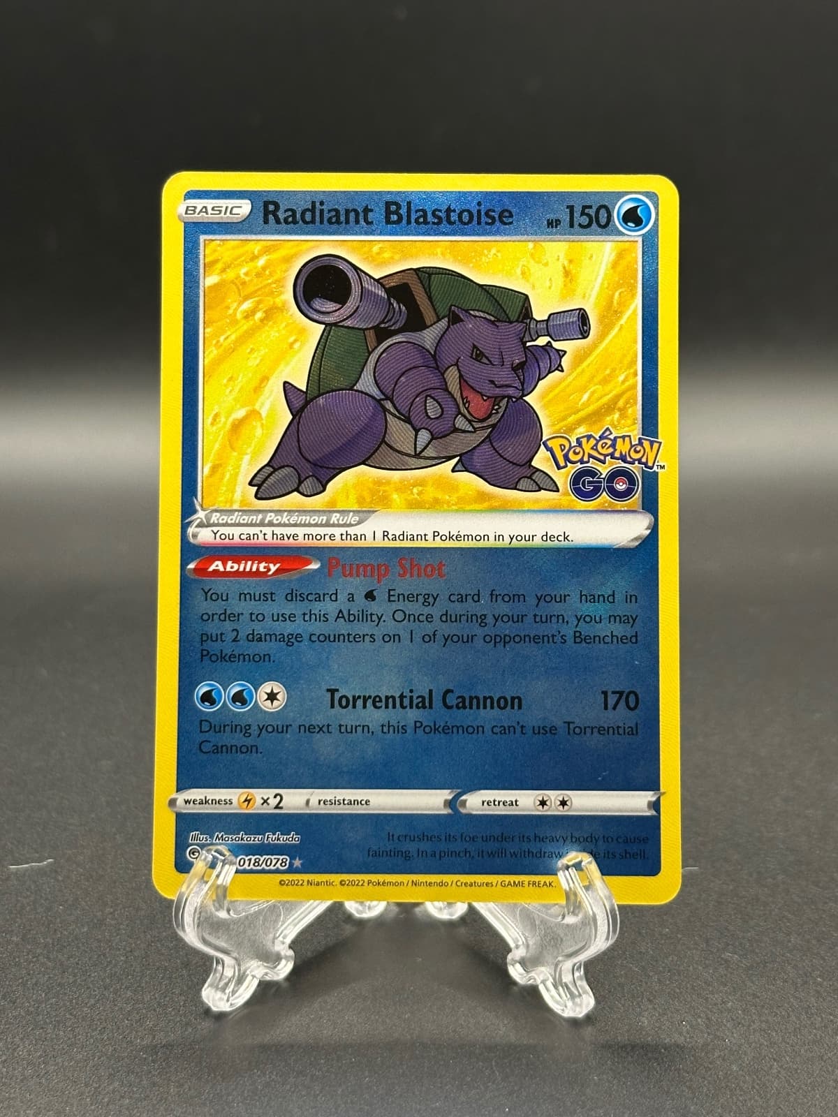 2022 Pokémon GO Radiant Blastoise 018/78