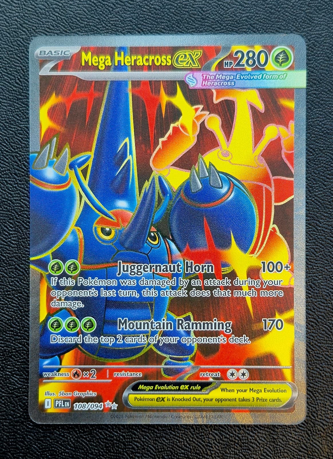 Mega Heracross ex 108/094 Phantasmal Flames...