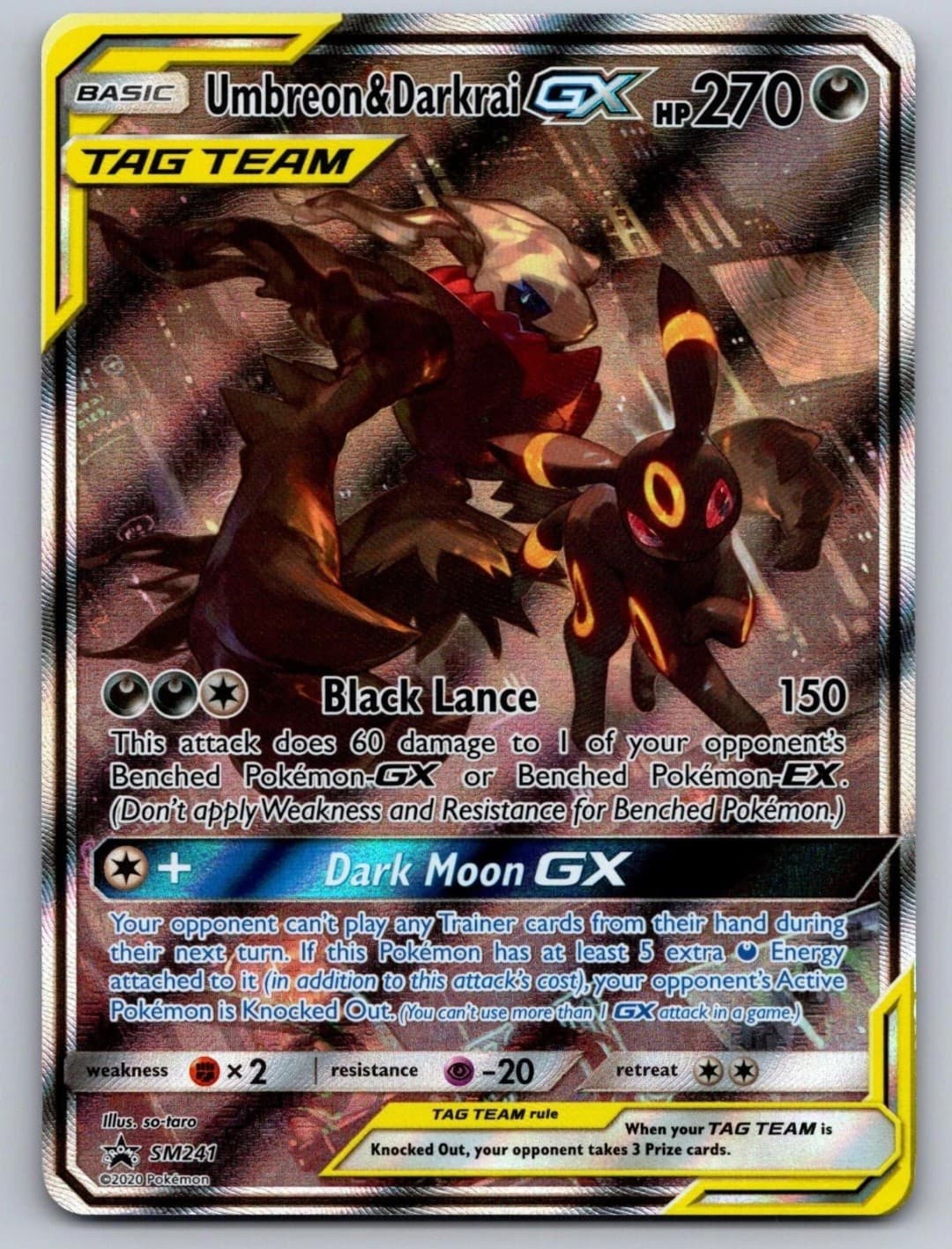 2020 SM Black Star Promos Umbreon & Darkrai GX...