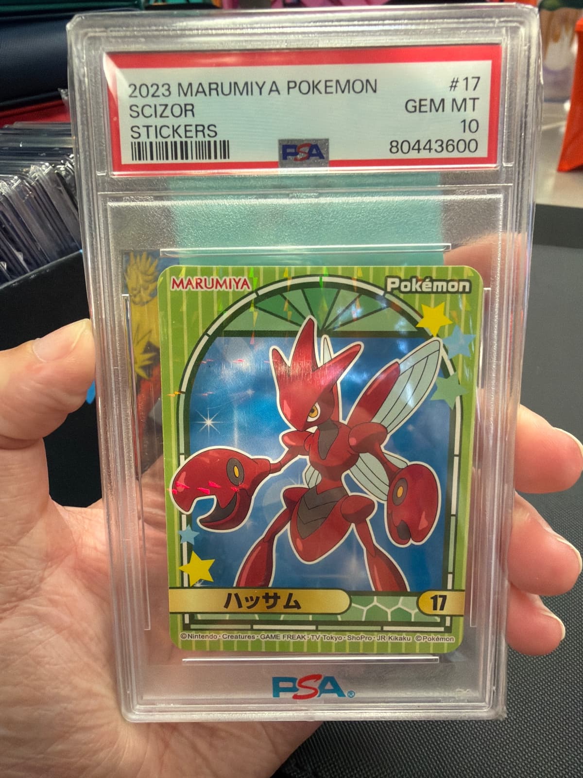 2023 Marumiya Pokemon Scizor Stickers 17 PSA 10